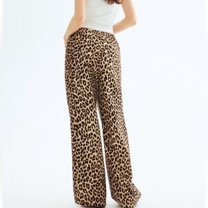 H&M Leopard Print Wide-Leg Pants